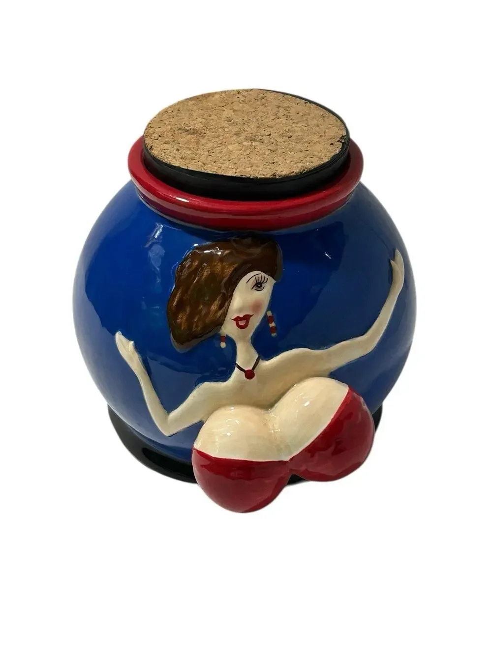 Ganz Hand Painted Ceramic Vase Sexy Woman Large 3-D Breasts READ
